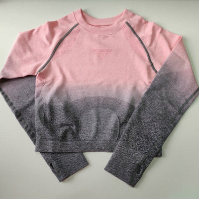 Women Ombre Cropped Long Sleeve - Fitnetic